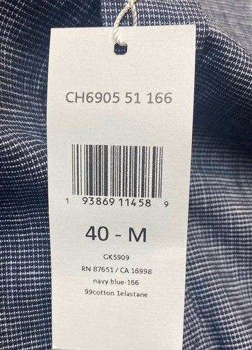 Lacoste Para Hombre Calce Ajustado Algodón Mangas Largas Botones - Azul Marino - CH6905-51-166 - Imagen 5 de 9