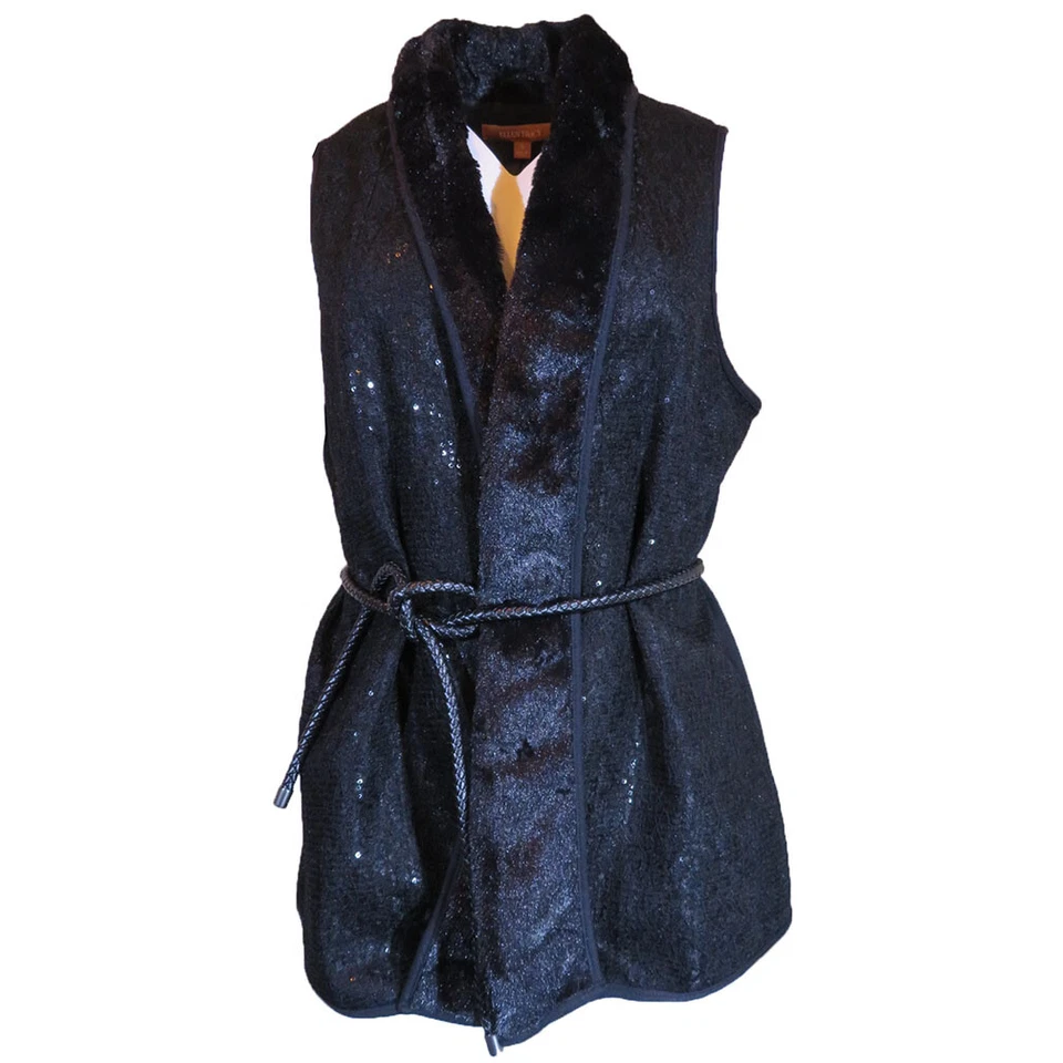 Ellen Tracy Women's Sleeveless Faux Fur Vest, Size-S - Image 3 of 4