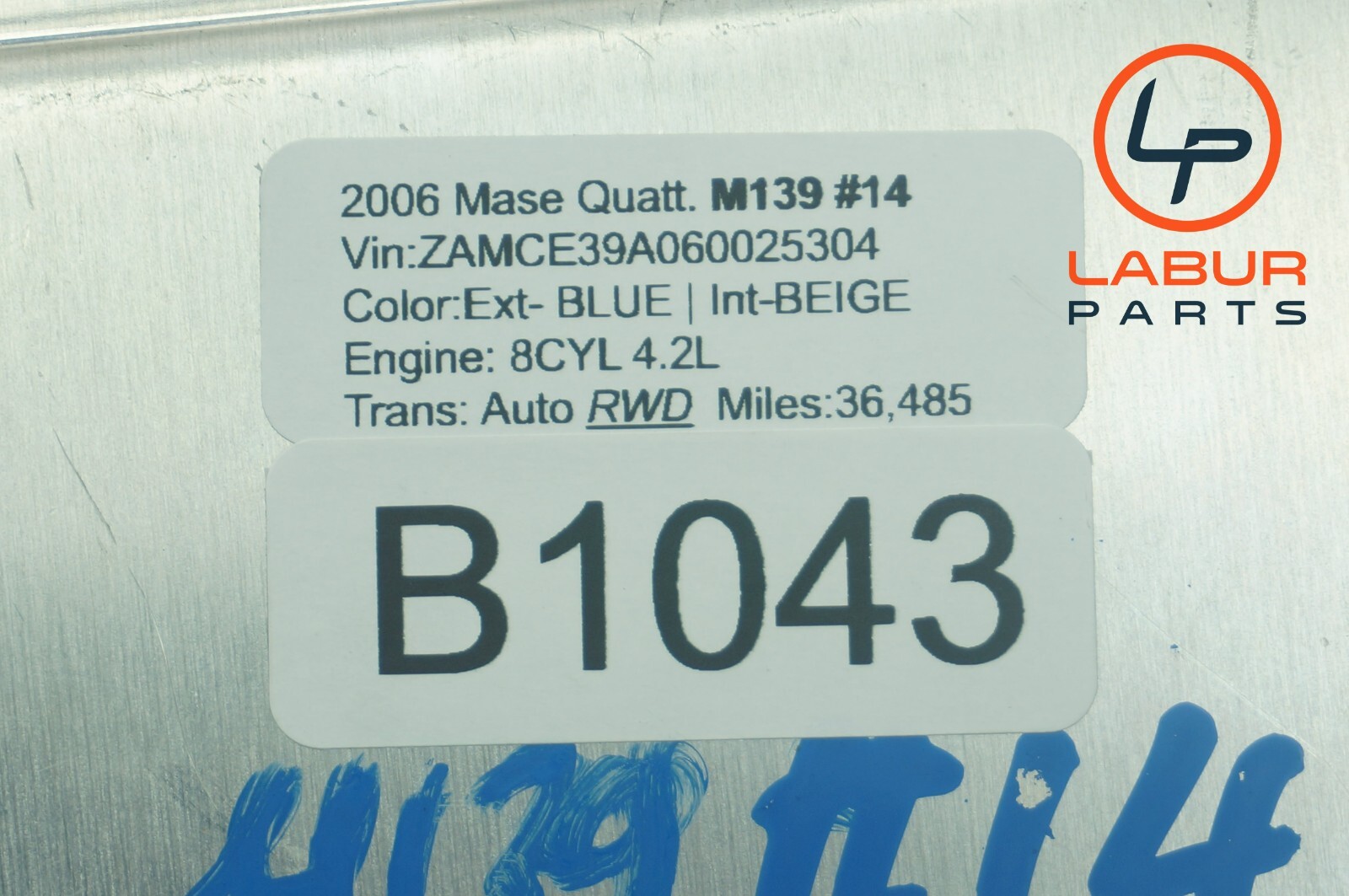 M139 05-08 Maserati Quattroporte BOSCH ECU ECM Engine Control Module Unit B1043