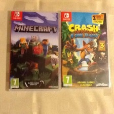 (Nintendo Switch Games (crash bandcoot  ) (minecraft With Mario Mode See Photos)