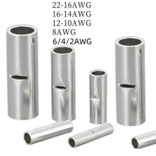 50/500Pcs Copper Bare Wire Splice Terminals Uninsulated Ferrules Crimp Connector