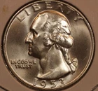 1953 D Washington Quarter 25C CHOICE BU ! 90% Silver Last 4