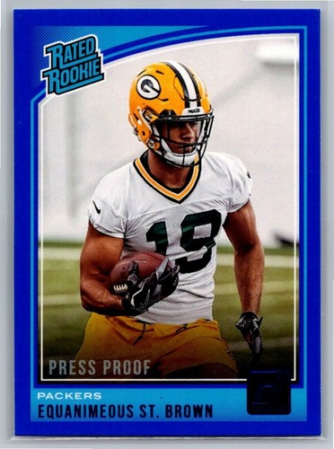2018 Panini Donruss Rated Press Proof Blue Equanimeous St Brown #343 Rookie RC