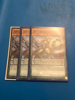 YUGIOH 3x Super Rare D/D/D Rebellenkönig Leonidas MP16-DE173 1. Auflage