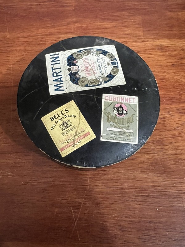 Boxed Set Of 7Vintage Coasters Bar Bells, Dubonnet,Martini & Rossi.Made In Japan