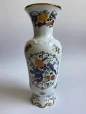 KPM Bavaria Germany Porcelain Vase Bird Floral Motif Hand Painted 10.5”H ~ MINT~