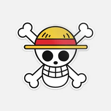 Straw Hat Jolly Roger Car Bumper Vinyl Sticker Decal