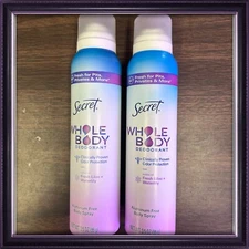 2X Secret Whole Body Deodorant Spray Fresh Lilac + Waterlily Aluminum Free 3.5oz