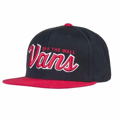 Vans Off The Wall Wilmington Mens Black Red Adjustable Snapback Hat NWT OSFA