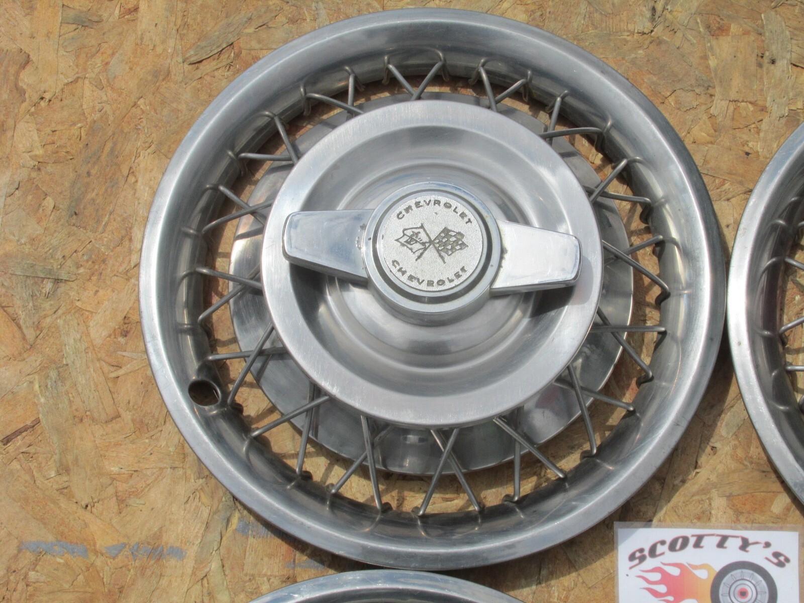 1962, 1963 CHEVY CORVAIR 14" OPTIONAL SPINNER WHEEL COVERS, HUBCAPS
