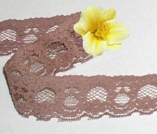 Stretch Brown Lace Trim 10 - 20 Yards Floral 1-1/4" J74CV CLOSEOUT