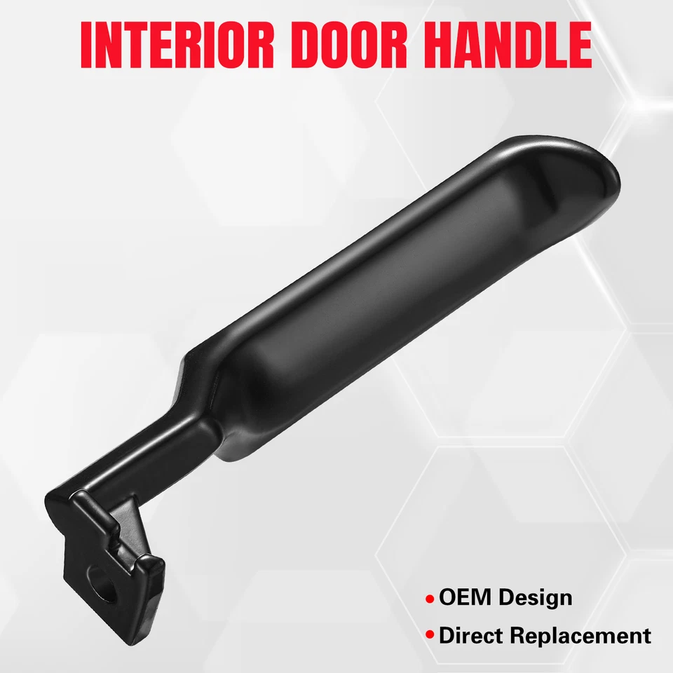 Par de manijas de puerta interiores de metal negro izquierda derecha para camioneta Ford F150 F250 F350 87-96 Foto 4 de 4