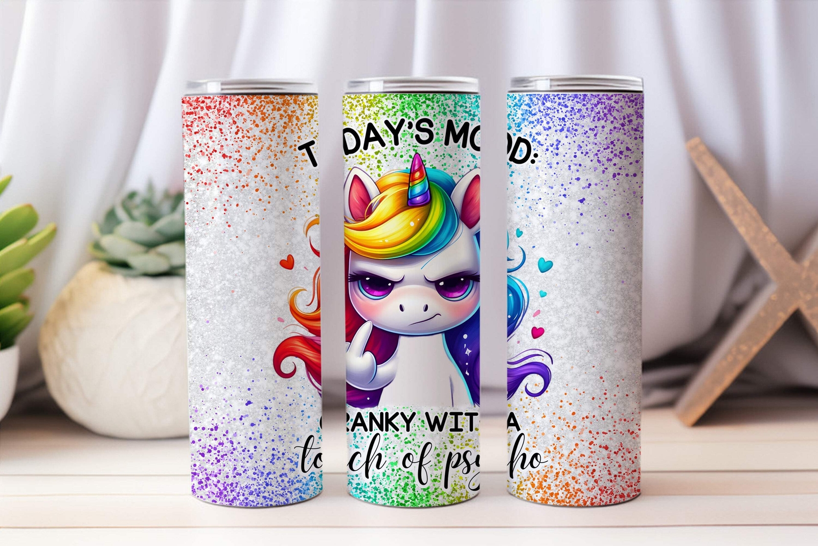 20 oz Graphic Tumbler- Sarcasm Funny Unicorn 18