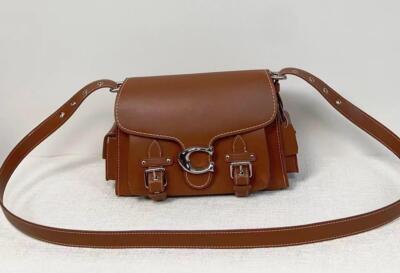 Coach CT721 Leather Soft Tabby Shoulder Bag Crossbody Brown W26xH15xD13cm