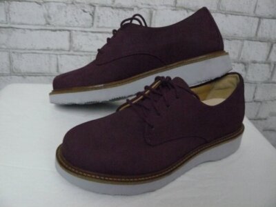 $240 Samuel Hubbard Free Plum Suede Leather Oxford Comfort Shoes 6.5 NEW S480