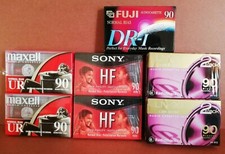 LOT of 9 SEALED SONY Maxell FUJI Radio Shack Normal Bias 90min Blank Audio Tapes