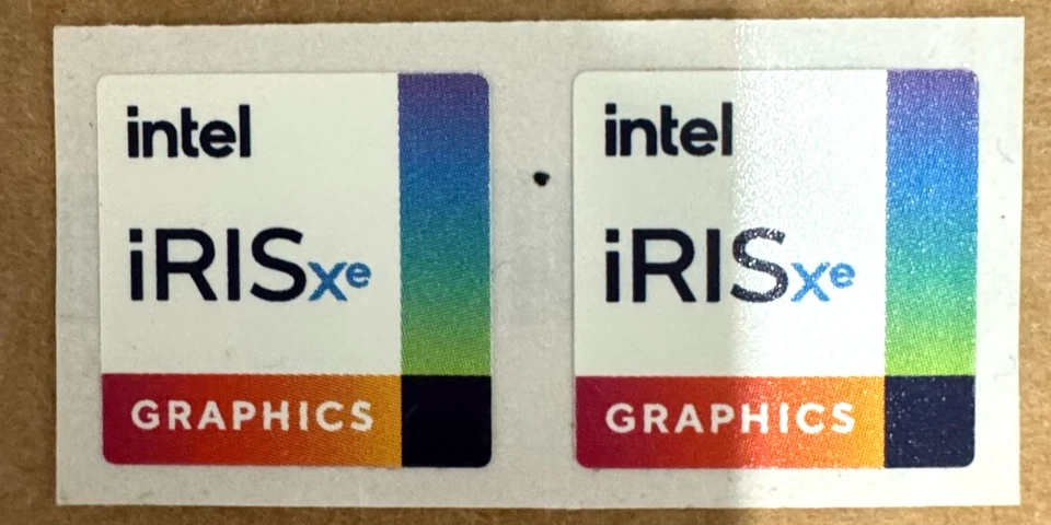 2x Intel Iris Xe Graphics Desktop / Laptop Sticker Label Decal 18mm x 18mm - Image 2 of 2