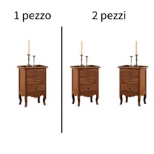 COMODINO IN LEGNO ARTE POVERA NOCE SCURO PROVENZALE