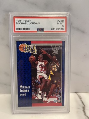 1991 Fleer Basketball #220 Michael Jordan League Leaders PSA 9 
