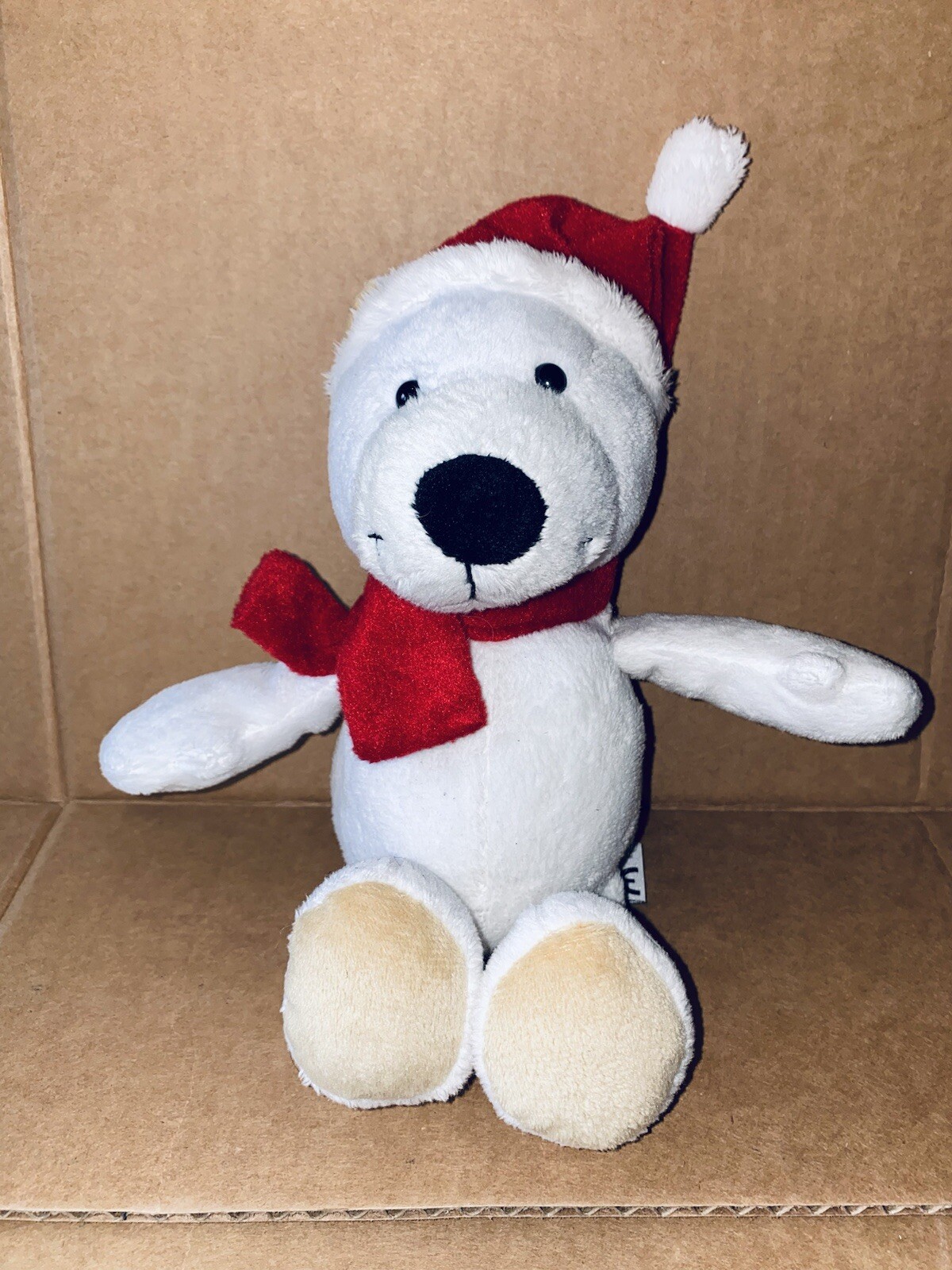 Ferrero Kinder Winter Polar Bear Plush Gray Stuffed Animal 9