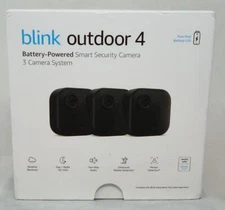 Blink Outdoor 4, Wire-Free Battery Powered Smart Security 3 Camera System, Black