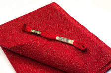 Zweigart Cross Stitch Fabric 20ct Lugana Bellana Gold Red 3256-9089