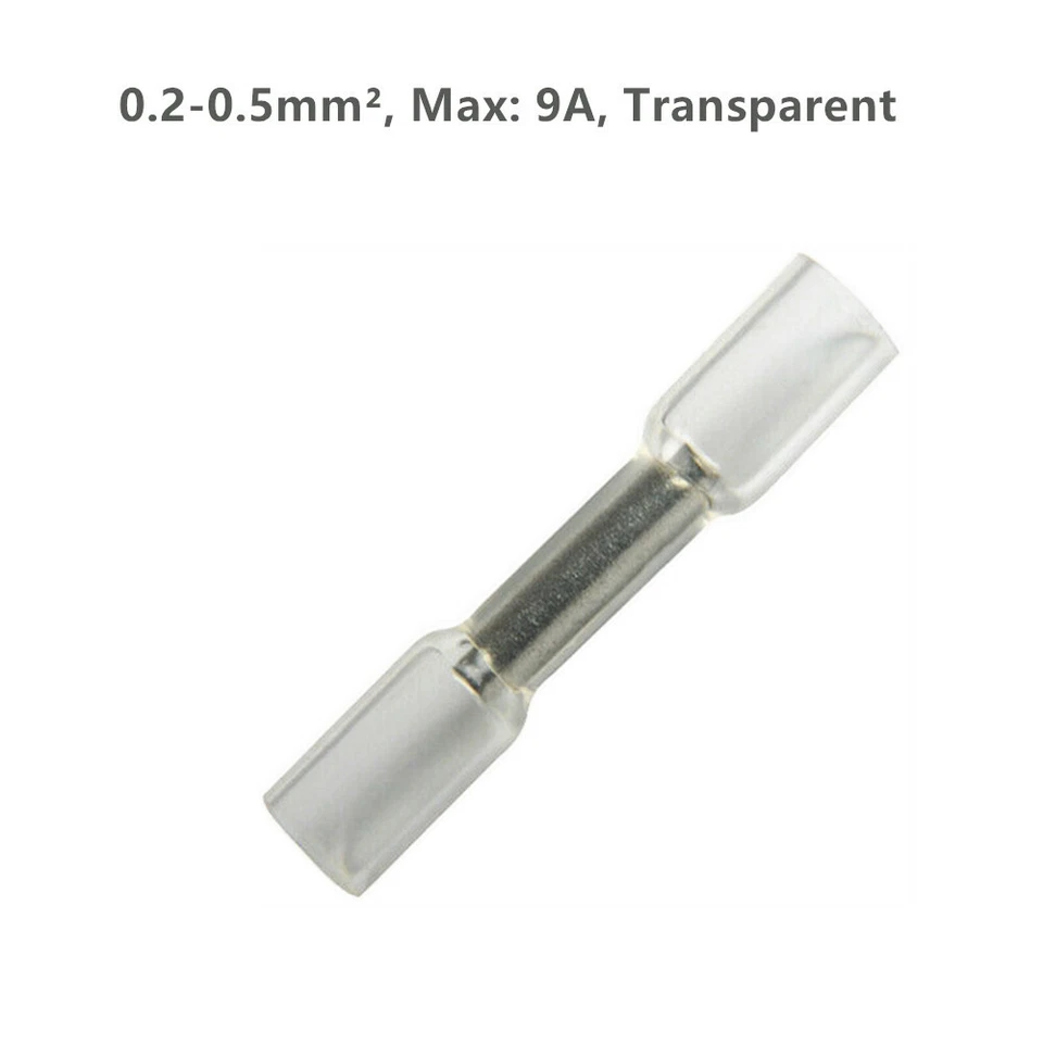 200/100pcs Heat Shrink Butt Wire Electrical Crimp Connector 10-12 14-16 18-22AWG - Image 3 of 4