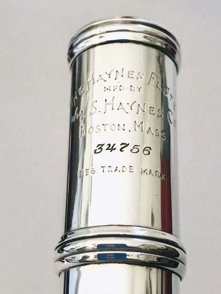 Wm S Haynes Handmade Sterling Silver Flute-Solid 14k Gold Lipplate-C# Trill - Image 4 of 4