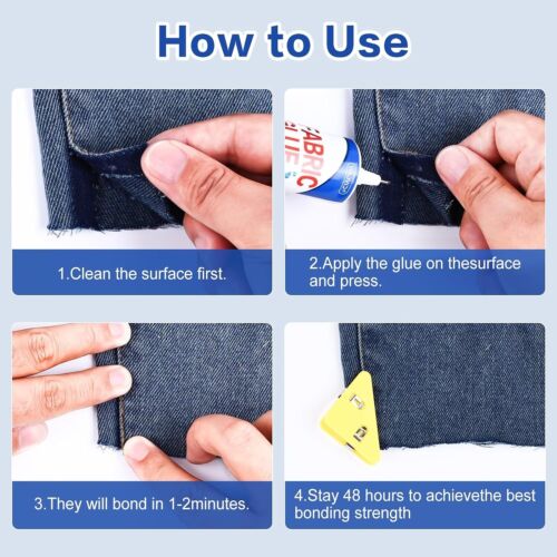 Fabric Glue for Clothing Permanent Washable Liquid Stitch Fabric Adhesive Anti-U - Picture 2 of 7