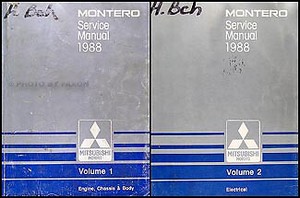 1988 Mitsubishi Montero Shop Manual 2 Volume Set Original Repair