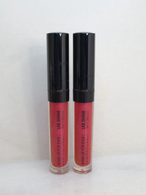 MAKE UP FOR EVER LAB SHINE STAR COLLECTION PEARLY LIP GLOSS S16 0.09 OZ NWOB 2PC