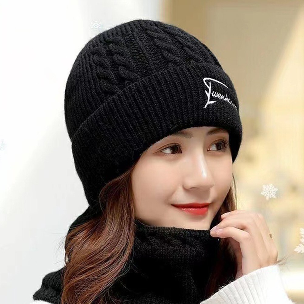 Khaki Women's Two Piece Set Winter Knitted Hat Scarf Cap Neck Warmer Set Khaki eBay