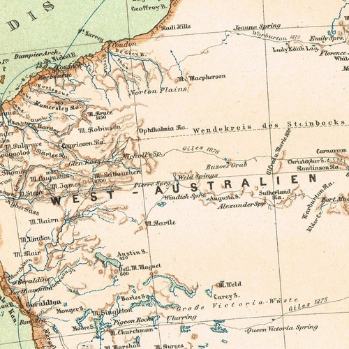 AUSTRALIA 1892 Original Antique Vintage Map Tasmania Canberra Melbourne Sydney - Picture 6 of 12
