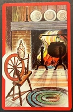 Vtg Playing Card Joker Single Swap Card Collectible Fireplace Spinning Wheel