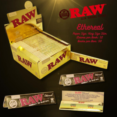 RAW Ethereal King Size Slim Blättchen dünnstes Original aller Zeiten RAWTHENTIC KS