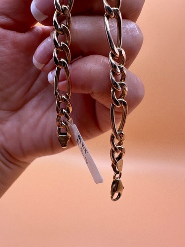 Brazalete Figaro hueco de oro amarillo de 9 quilates usado SC57 - Imagen 9 de 15
