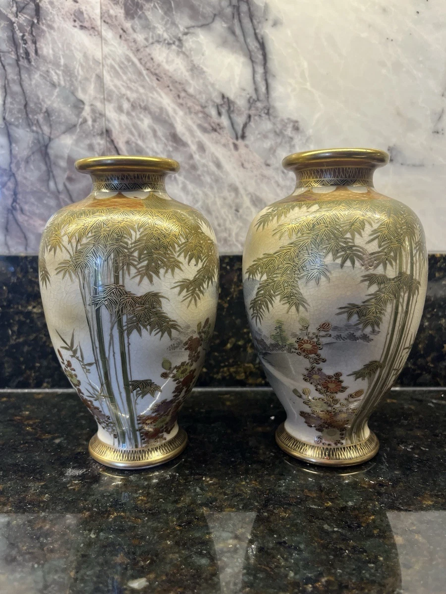 陶瓷多色日本古董花瓶| eBay