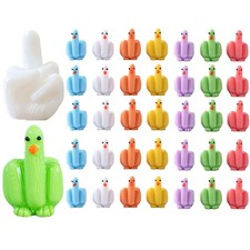 35Pcs Middle Finger Duck Funny Mini Ducks Tiny Ducks to Hide Prank, Colorful Min