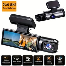 Dual Front and Inside Car Dash Camera