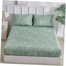 Floral Fitted Sheet Set Queen Size, 16 inches Deep Pocket Fitted Sheet