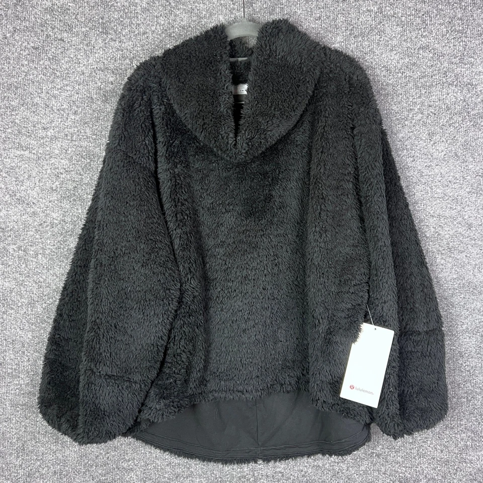 NOVO $148 Pulôver de Lã Lululemon Restauração Quente Sherpa Ajuste Relaxado G/XL Preto - Imagem 2 de 4