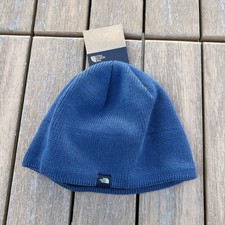 The North Face mens Unisex blue fleece lined mountain beanie hat one size