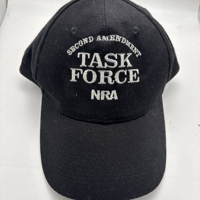 NRA Second Amendment Task Force Baseball Hat Cap Black w/ Silver Embroidery USA