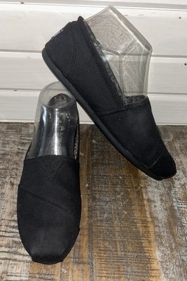 BOBS by Skechers Sz 7.5 Slip On Shoes Black 33645 Pillow Arch Rubber Sole EUC