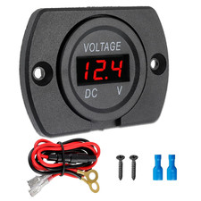 DC 12V 24V Battery Voltage Meter Waterproof LED Digital Display Voltmeter Panel