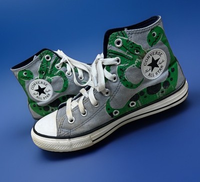 Kids Converse All Star High Top Sneakers Dinosaur Dinoverse Print Shoes Size 13