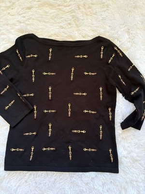 Erin Matthews Women s M Equestrian Design Sweater. Beautiful, Classic