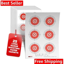 25, 50, 75 Yard Rifle Targets 25 Pack, Long Range Shooting Paper Targets 100 ...