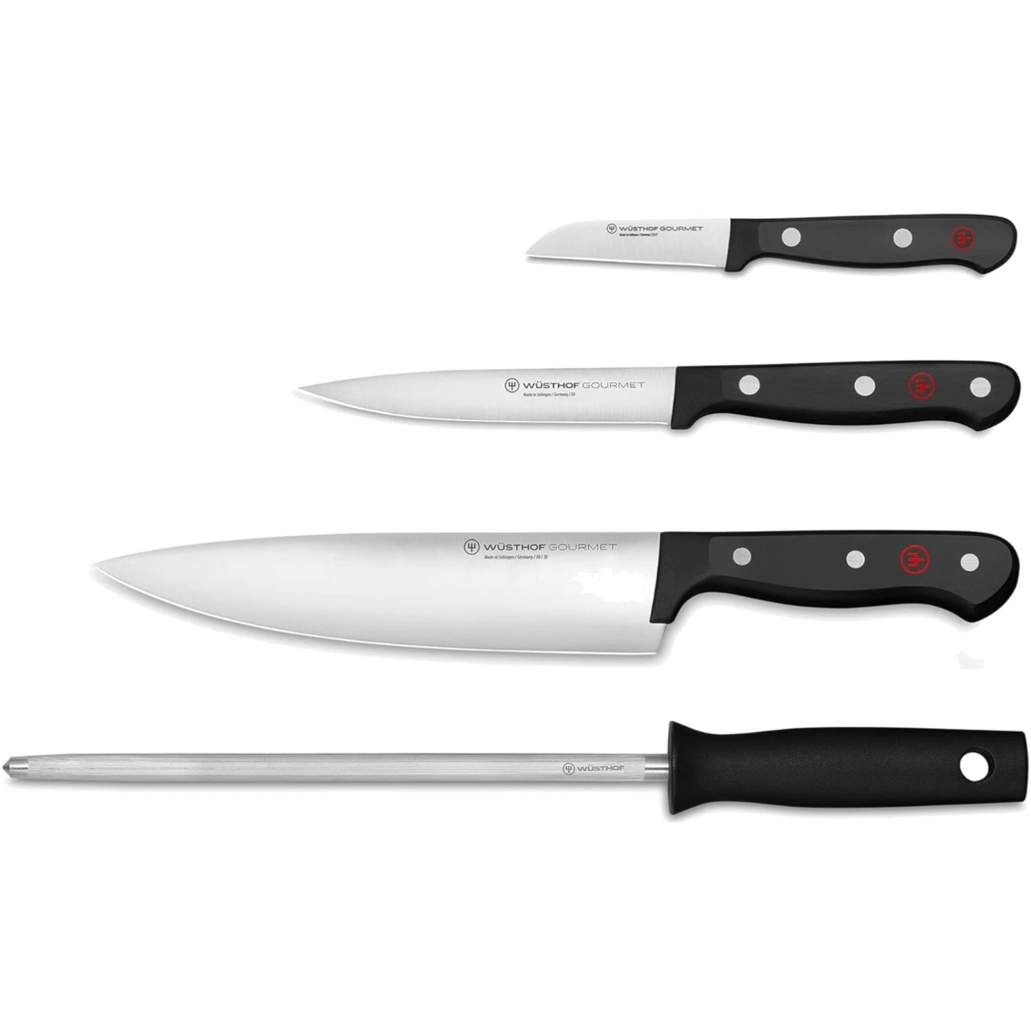 Gourmet 4-Piece Chef's Knife Set, Black