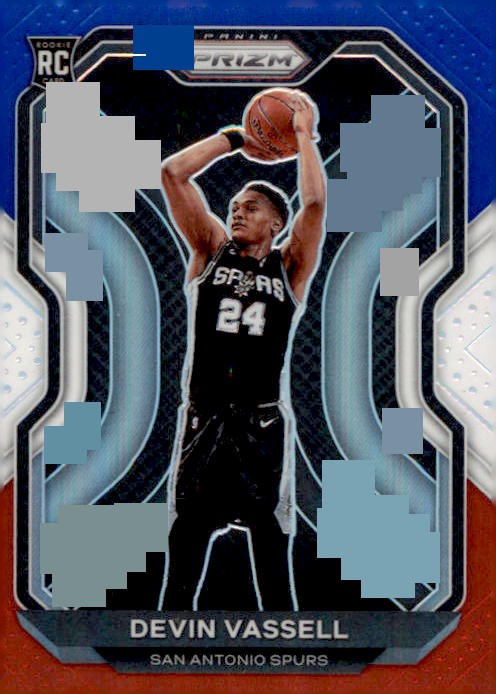 2020-21 Panini Prizm #252 Devin Vassell Red, White and Blue Prizms